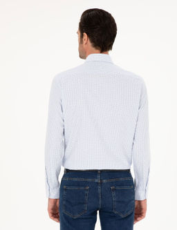 Голубая зауженная рубашка с длинным рукавом - Cacharel фото 5