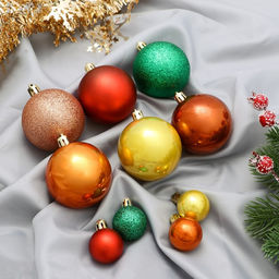 Ёлочные игрушки Каникулы, шары новогодние, набор d=6 и 2.5 см, 21 шт., яркое ассорти, мишура 1 м, МИКС