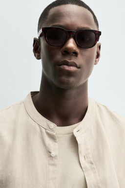 CAMISA RELAXED FIT LINO - ALGOD?N / Beige claro - Zara фото 6