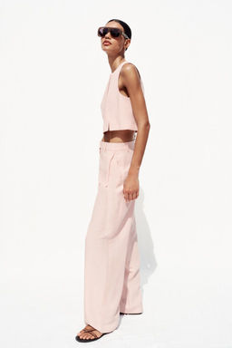 WIDE-LEG TROUSERS WITH DARTS - Zara фото 6