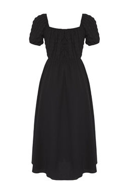 TRENDYOLMILLA Siyah Duz Midi Dokuma Elbise TWOSS25EL00770  фото 6
