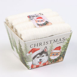 Набор кухонных полотенец «Доляна», белый, 35×60 см - 4 шт., 100% хл, вафля 220 г/м²