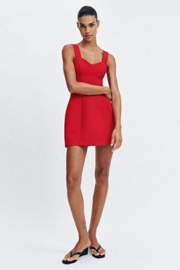VESTIDO MINI CORSETERO / Rojo