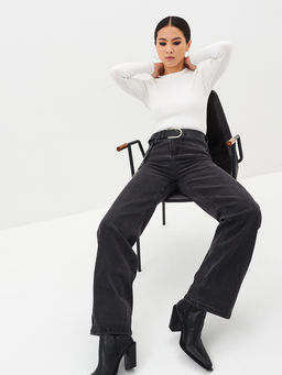 Женские джинсы широкие с высокой посадкой - Mossmore фото 42