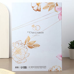 Папка для свидетельства о заключении брака «Цветы и золото», 23.5×31.4 см