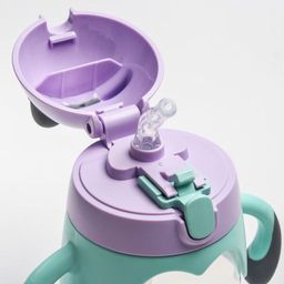 Поильник с трубочкой детский, 250 мл., с ручками, цвета МИКС - Крошка я фото 6