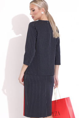 Костюм Элегантная леди (полоска/черника) - Эльза фото 4