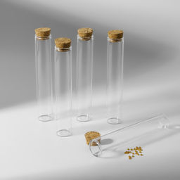 Цена за 2 шт. Набор баночек для хранения бисера, d=2.2×12 см, 5 шт., в контейнере, 13.5×13.5×3.5 см