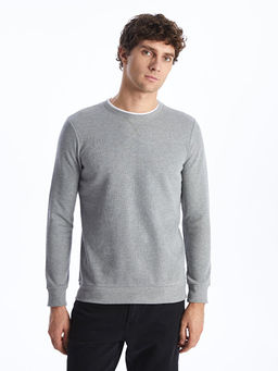Bisiklet Yaka Uzun Kollu Erkek Sweatshirt