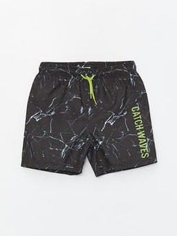 Beli Lastikli Bask?l? Erkek ?ocuk Deniz ?ortu