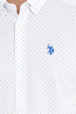 U. S. Polo Assn Мужская белая рубашка с принтом Saks - U.s. polo assn фото 13