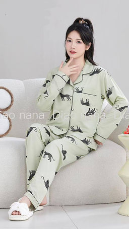 K13266 Домашний костюм (рубашка и брюки) МЯТНЫЙ