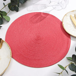 Салфетка сервировочная Доляна Классика, цв.бордо, d 38см  фото 2