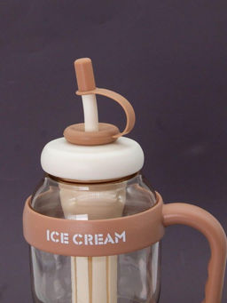 Бутылка с трубочкой "Ice cream" коричневая, 1400 мл
