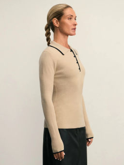 Джемпер-поло с вискозой в составе / Zarina  фото 4