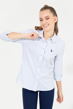 U. S. Polo Assn Женская голубая базовая рубашка с длинным рукавом - U.s. polo assn фото 13