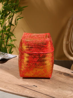 Корзинка плетёная «Голден», 20×20×26 см, розовая