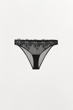 BRAGUITA PLUMETI ENCAJE / Negro - Zara фото 6