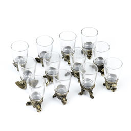Подарочный набор рюмок-перевёртышей на 12 персон, с графином 400 мл, рюмка 30 мл, бронза