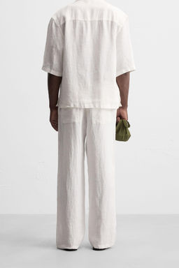 RELAXED FIT 100% LINEN TROUSERS - Zara фото 3