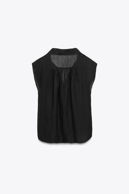 RAMIE BLEND SHIRT WITH PINTUCKS ZW COLLECTION - Zara фото 7