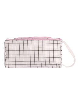 Пенал школьный Calligrata «Шотландка», мягкий, 2 отделения, 95×210×90 мм, объёмный с откидной планкой, с ручкой, бело-чёрный