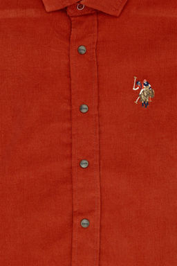 Рубашка U.S. Polo Assn Brick с длинным рукавом для мальчика из хлопка  фото 3