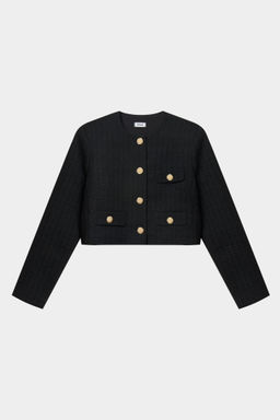 Жакет укороченный из твида с клапанами - Mollis фото 5