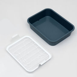 Туалет для кошек «Мурка», 33×25×7 см, с решёткой, пластик, цвет МИКС