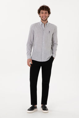 Erkek Siyah Slim Fit Kanvas Pantolon