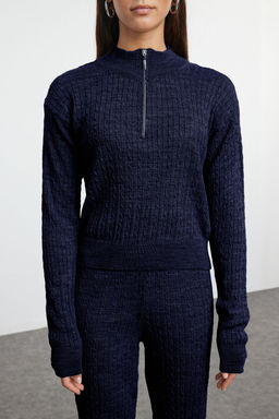 Lacivert Fermuarl? Triko Alt-Ust Tak?m TWOAW25AU00059