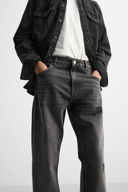 STRAIGHT FIT RIP JEANS - Zara фото 5