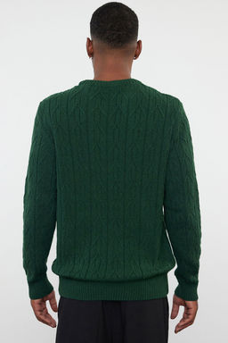 TRENDYOL MAN Zumrut Yesili Regular Bisiklet Yaka Dokulu Kazak TMNAW25KZ00021 - Trendyolmilla фото 5