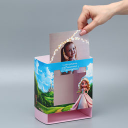 Цена за 5 шт. Коробка подарочная складная с пластиковым окном, упаковка, «Маленькой принцессе», 14×14×8 см
