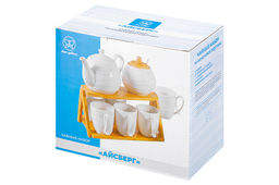 Набор - чайник + сахарница + 6 кружек Айсберг волны на бамбуковой подставке - Elan gallery фото 17