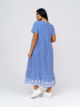 Платье женское, цвет голубой белый