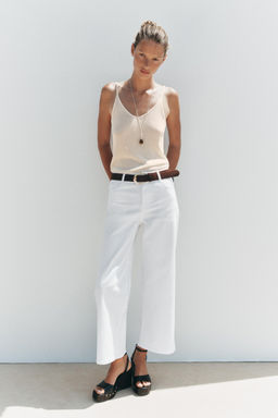 Z.10 HIGH-WAIST BELTED CULOTTES JEANS