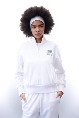 DeFactoFit Спортивная толстовка Oversize с воротником-стойкой и молнией с принтом  фото 3