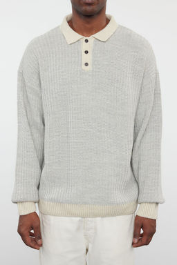 TRENDYOL MAN Lacivert Casual Regular Polo Yaka Dokulu Triko Kazak TMNAW25KZ00007 - Trendyolmilla фото 4