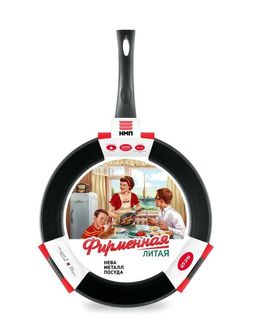 Сковорода Фирменная, несъемная ручка, 26 см - Нева металл посуда фото 2
