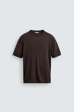 CAMISETA PUNTO  ALGOD?N -  LINO / Marr?n - Zara фото 7