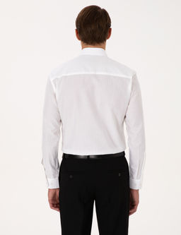 Beyaz Slim Fit Uzun Kollu G_mlek
