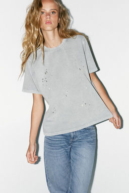 JEWEL FADED-EFFECT T-SHIRT - Zara фото 2