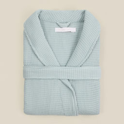 Халат вафельный мужской SL HOME: Basic «Аззура», размер M, хлопок 100%, мятный