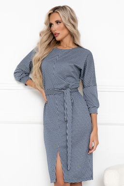 Платье Open Style 6389-Р джинс/белый