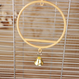 Качели для птиц круглые d 11,5 см, с колокольчиком, бежевые - Пижон фото 6