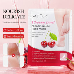 SADOER Восстанавливающая маска-носочки для ног с экстрактом вишни от трещин и шелушения