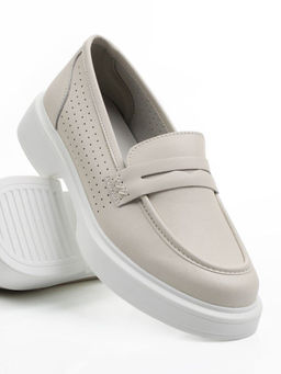 03-YC382-2 LT. BEIGE Лоферы женские (натуральная кожа)