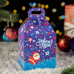 Цена за 5 шт. Коробка подарочная складная Фейерверк 12 х 12 х 17 см