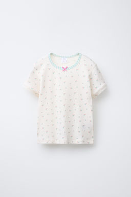 6-14 YEARS/ GINGHAM AND FLORAL T-SHIRT AND BERMUDA PYJAMAS - Zara фото 2